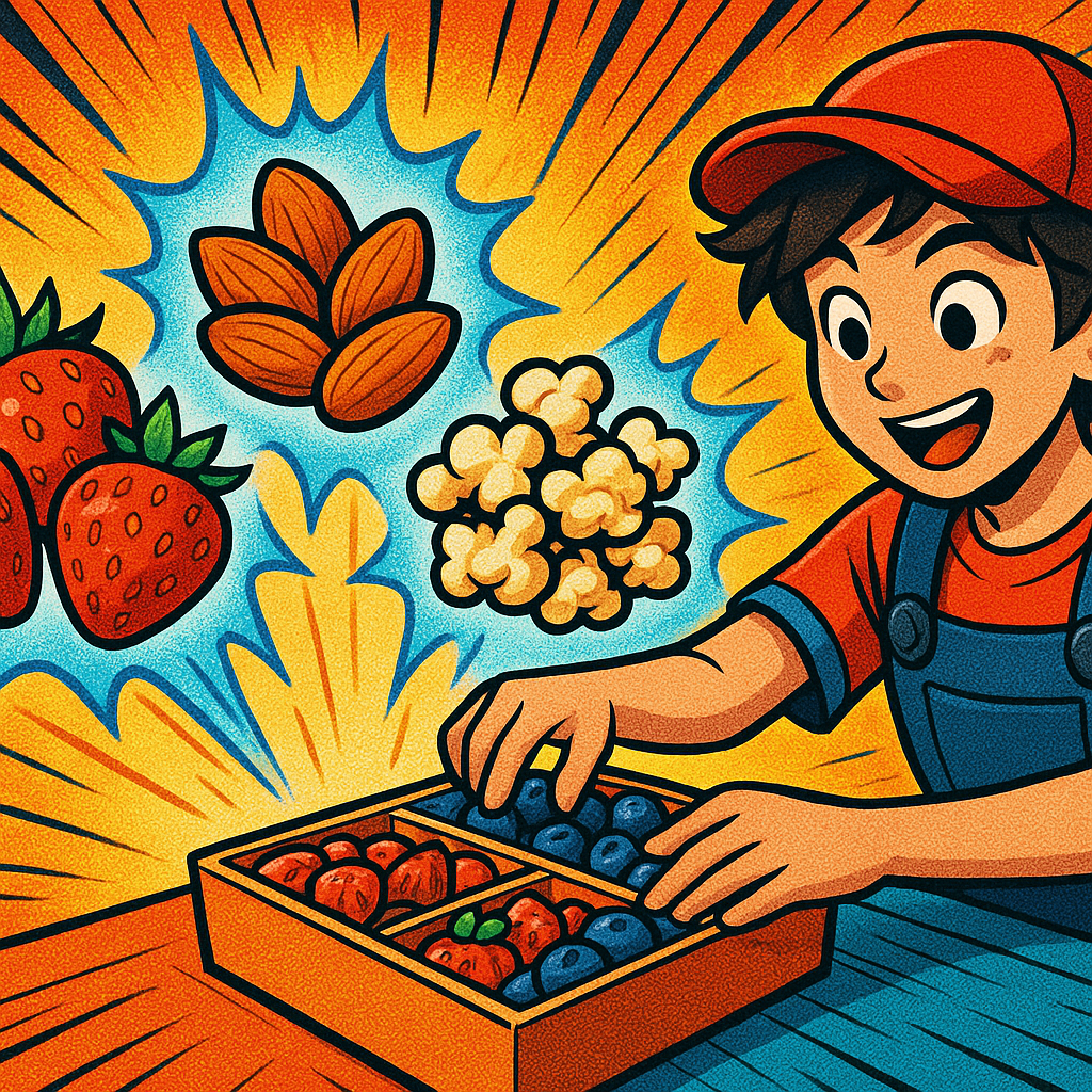 Cosplayer packing a colourful snack box for their own superfood showdown