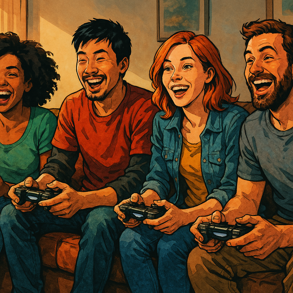 Friend group as a heroic party hanging out and showing how to be the main character in real life