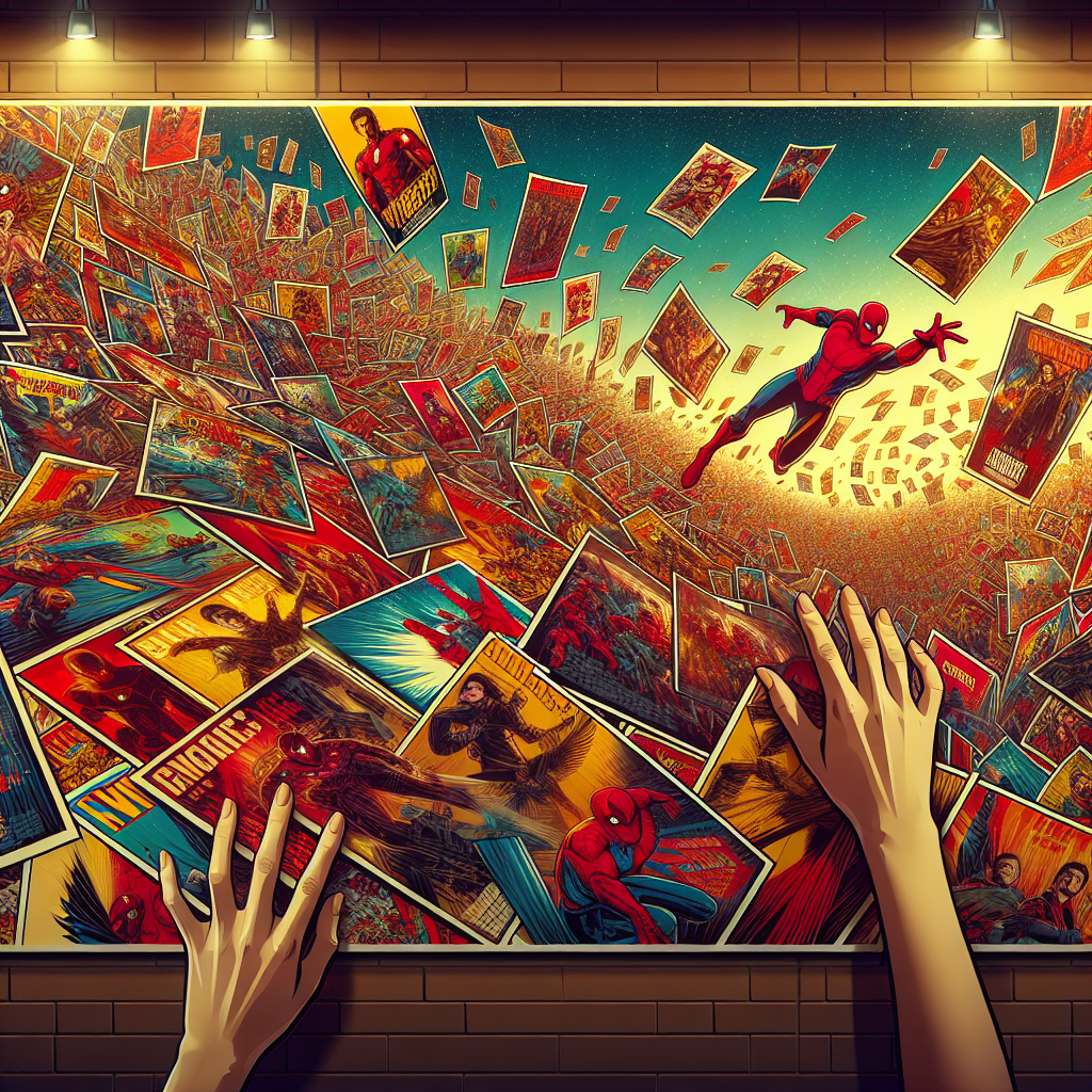 Comic art close-up of superhero movie posters representing the best superhero movies 2026