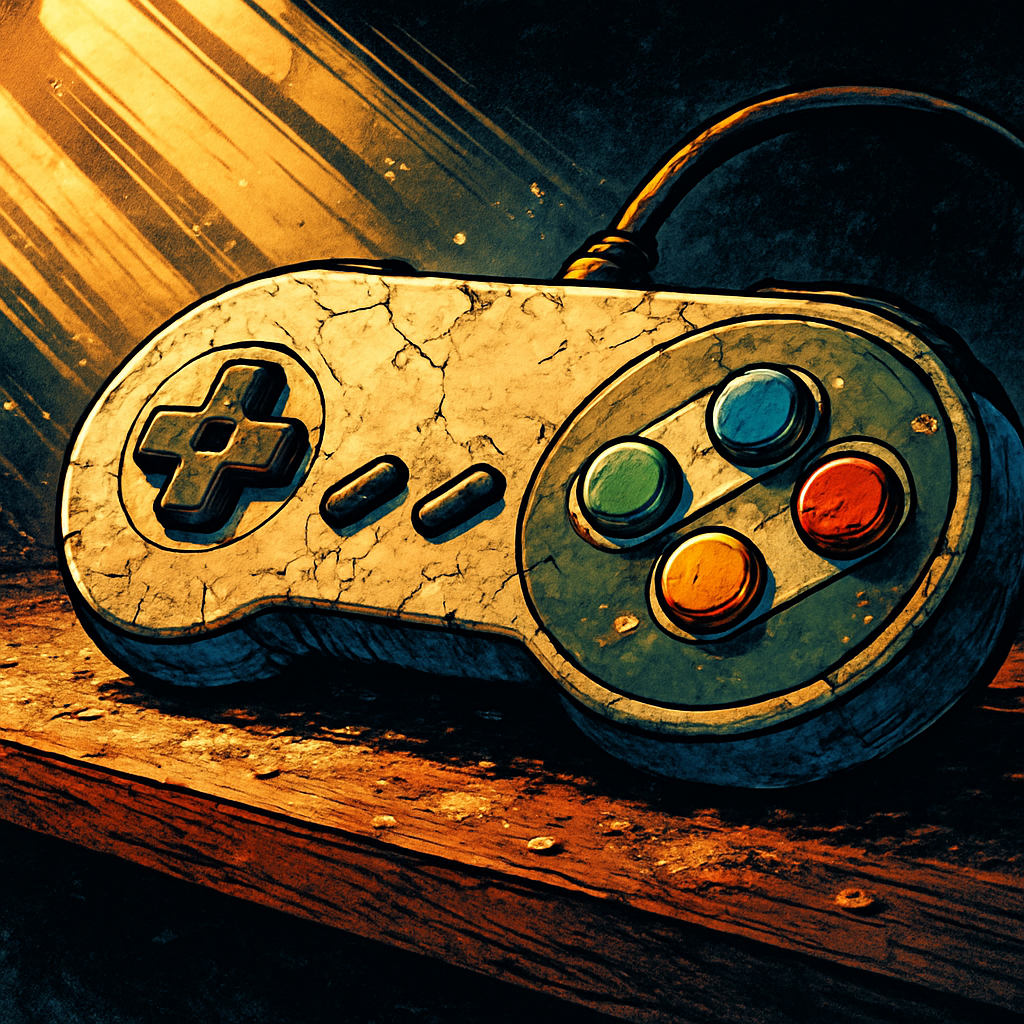 Old video game controller rediscovered on a shelf, symbolising video games cult classics that flopped at launch finding new fans